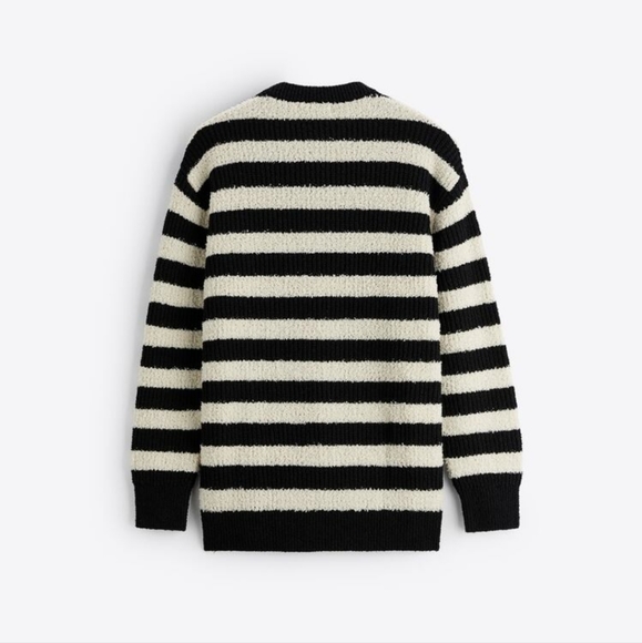 STRIPED SWEATER WITH TEXTURED PATTERN SIZE M - Picture 7 of 10